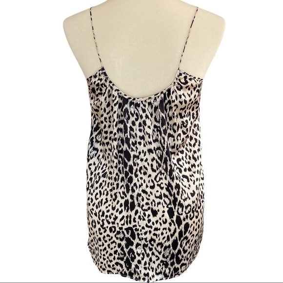 Scoop NYC 100% Silk Leopard Print Scoop Neck Spaghetti Strap Tank Top Size Small - Picture 5 of 8